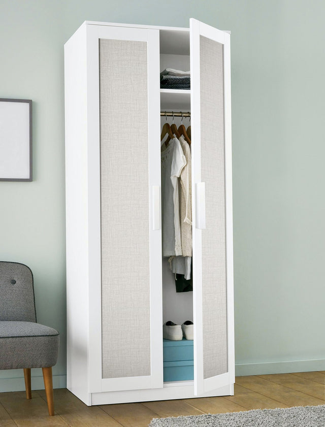 Lansdowne Grey Peel & Stick Wallpaper with Fabric Texture Motif - NuWallpaper NUS4998