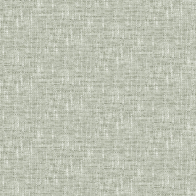 Poplin Sage Peel & Stick Wallpaper with Fabric Texture Pattern, Traditional Style - NUS5000