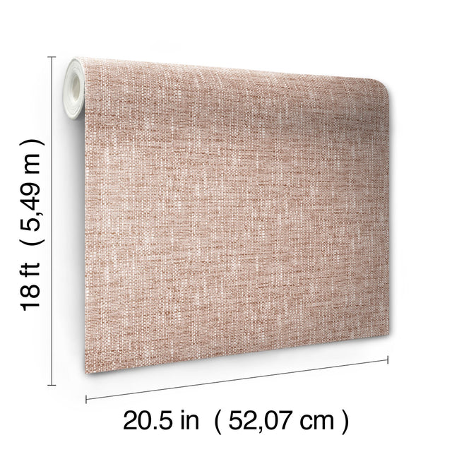 Poplin Terracotta Peel & Stick Wallpaper with Fabric Texture Pattern - NuWallpaper NUS5001