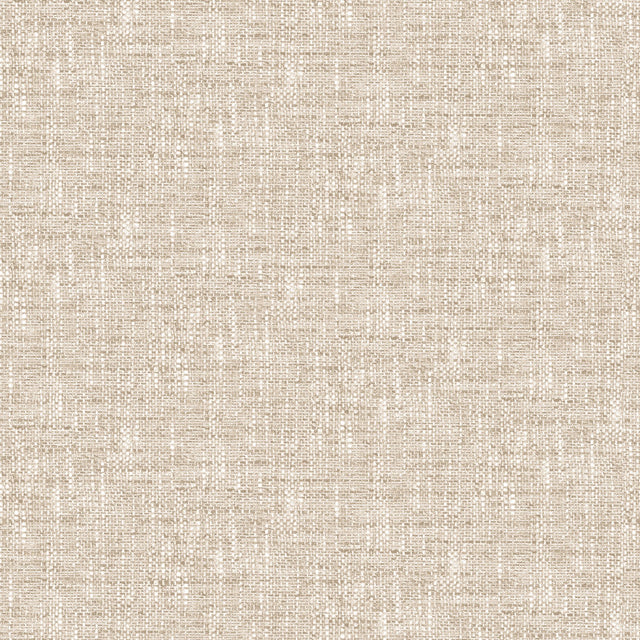Poplin Tan Peel & Stick Wallpaper with Fabric Textures Pattern, Traditional Style - NuWallpaper NUS5002