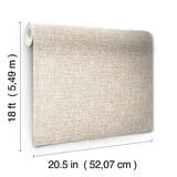 Poplin Tan Peel & Stick Wallpaper with Fabric Textures Pattern, Traditional Style - NuWallpaper NUS5002