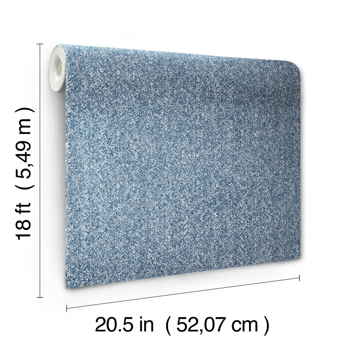 Ashland Navy Peel & Stick Wallpaper with Fabric Texture Pattern, Traditional Style - NUS5003