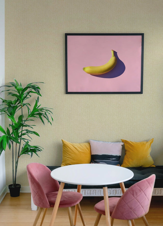 Ashland Yellow Peel & Stick Wallpaper with Fabric Textures Raised Ink - Brewster NUS5004