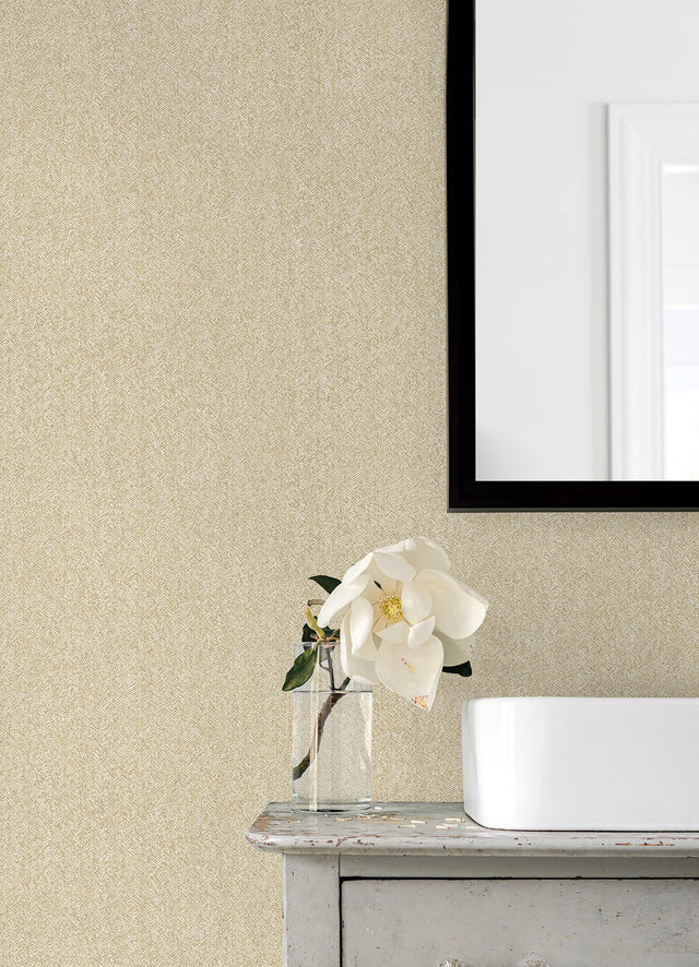 Ashland Yellow Peel & Stick Wallpaper with Fabric Textures Raised Ink - Brewster NUS5004