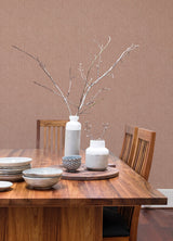 Ashland Terracotta Peel & Stick Wallpaper with Fabric Texture Pattern, Traditional Graphics Style - NuWallpaper NUS5005