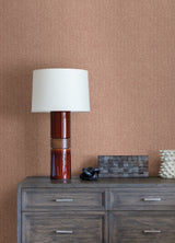Ashland Terracotta Peel & Stick Wallpaper with Fabric Texture Pattern, Traditional Graphics Style - NuWallpaper NUS5005