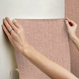 Ashland Terracotta Peel & Stick Wallpaper with Fabric Texture Pattern, Traditional Graphics Style - NuWallpaper NUS5005