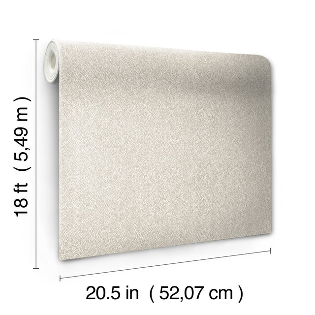 Ashland Taupe Peel & Stick Wallpaper with Fabric Texture Graphic Motif - NuWallpaper NUS5007