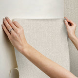 Ashland Taupe Peel & Stick Wallpaper with Fabric Texture Graphic Motif - NuWallpaper NUS5007