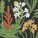 Blooming Villa Black Peel & Stick Wallpaper