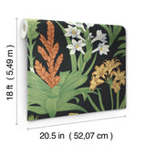 Blooming Villa Black Peel & Stick Wallpaper