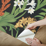 Blooming Villa Black Peel & Stick Wallpaper