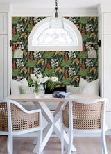 Blooming Villa Black Peel & Stick Wallpaper