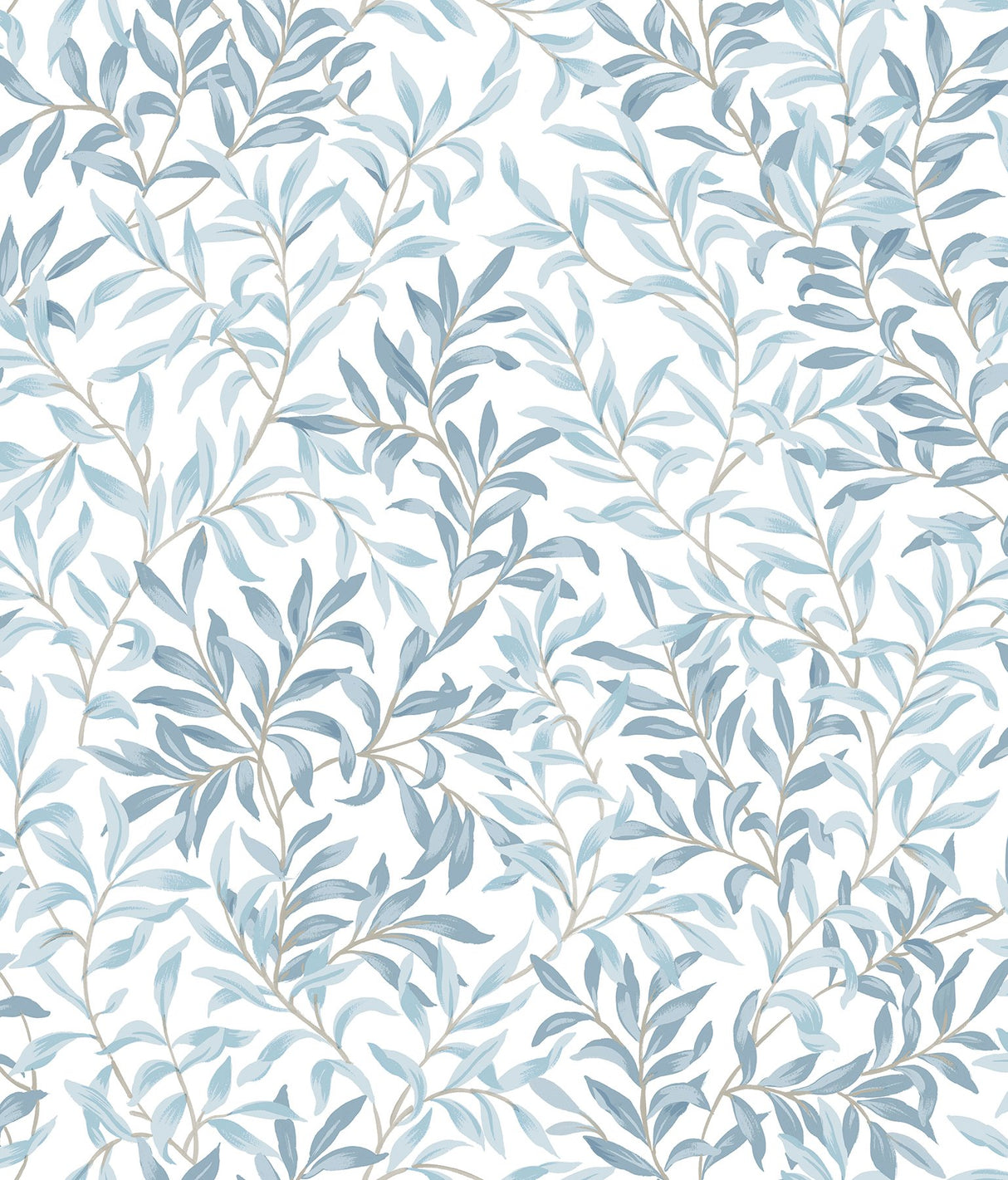 Terrace Vines Cloud Blue Peel & Stick Wallpaper with Botanical Farmhouse Style - NUS6100