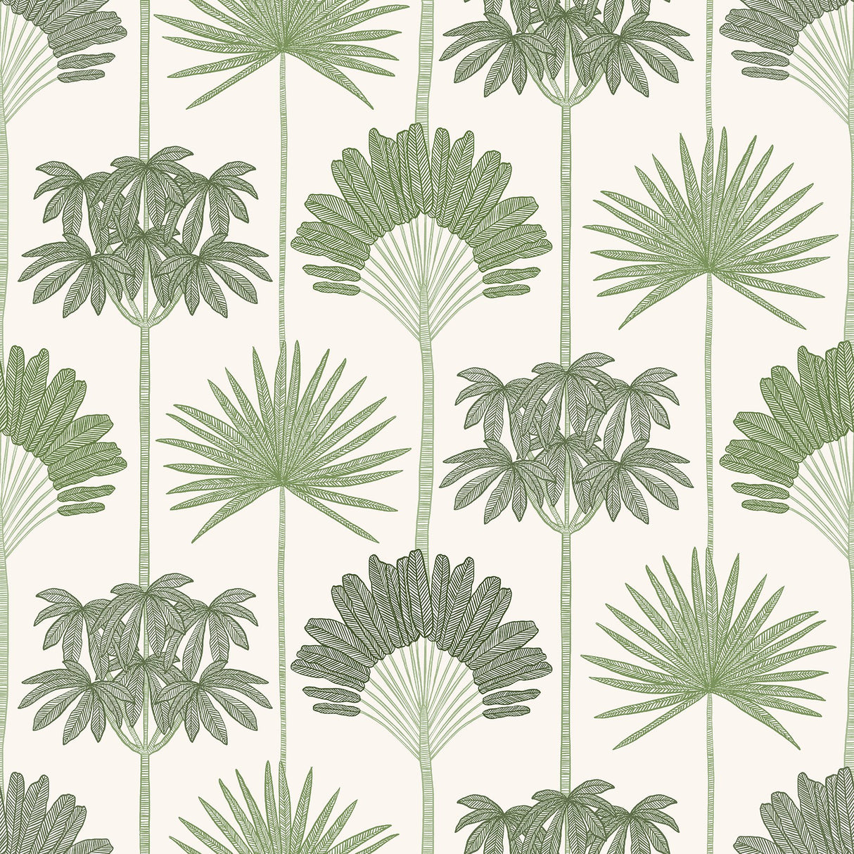 Kentia Green Peel & Stick Wallpaper with Botanical Palm Trees - NuWallpaper NUS6188