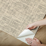 Nolan Black Faux Grasscloth Peel & Stick Wallpaper with Raised Ink Texture - NuWallpaper NUS6199