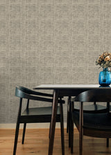 Nolan Black Faux Grasscloth Peel & Stick Wallpaper with Raised Ink Texture - NuWallpaper NUS6199