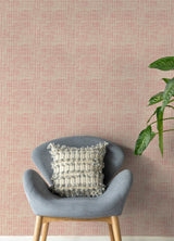 Nolan Pink Faux Grasscloth Peel & Stick Wallpaper with Raised Ink Texture - NuWallpaper NUS6201