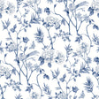Chinoiserie Garden Indigo Peel and Stick Wallpaper by NuWallpaper - NUS6363