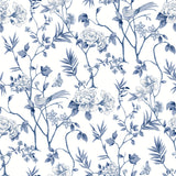 Chinoiserie Garden Indigo Peel and Stick Wallpaper by NuWallpaper - NUS6363