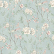 Chinoiserie Garden Robins Egg Peel and Stick Wallpaper by NuWallpaper NUS6364