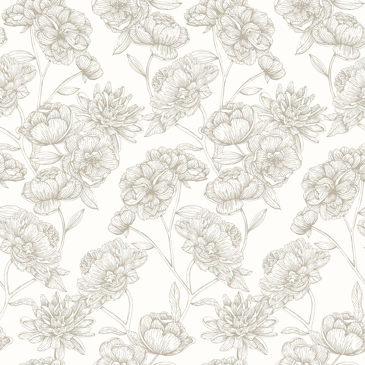 Gilded Floral Cream Peel and Stick Wallpaper by NuWallpaper - NUS6366
