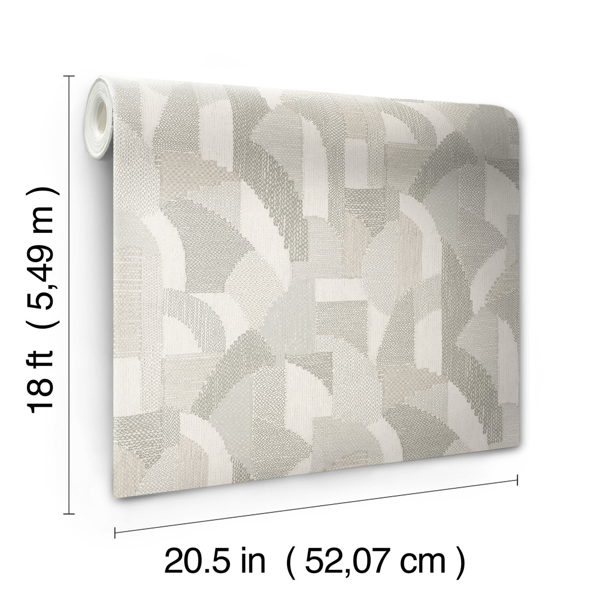 Macario Taupe by NuWallpaper Soft Modern Neutral Woven Geometric Peel and Stick Wallpaper Fully Removable Vinyl 20.5 In x 18 Ft Roll - NUS6370