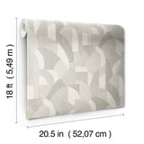 Macario Taupe by NuWallpaper Soft Modern Neutral Woven Geometric Peel and Stick Wallpaper Fully Removable Vinyl 20.5 In x 18 Ft Roll - NUS6370