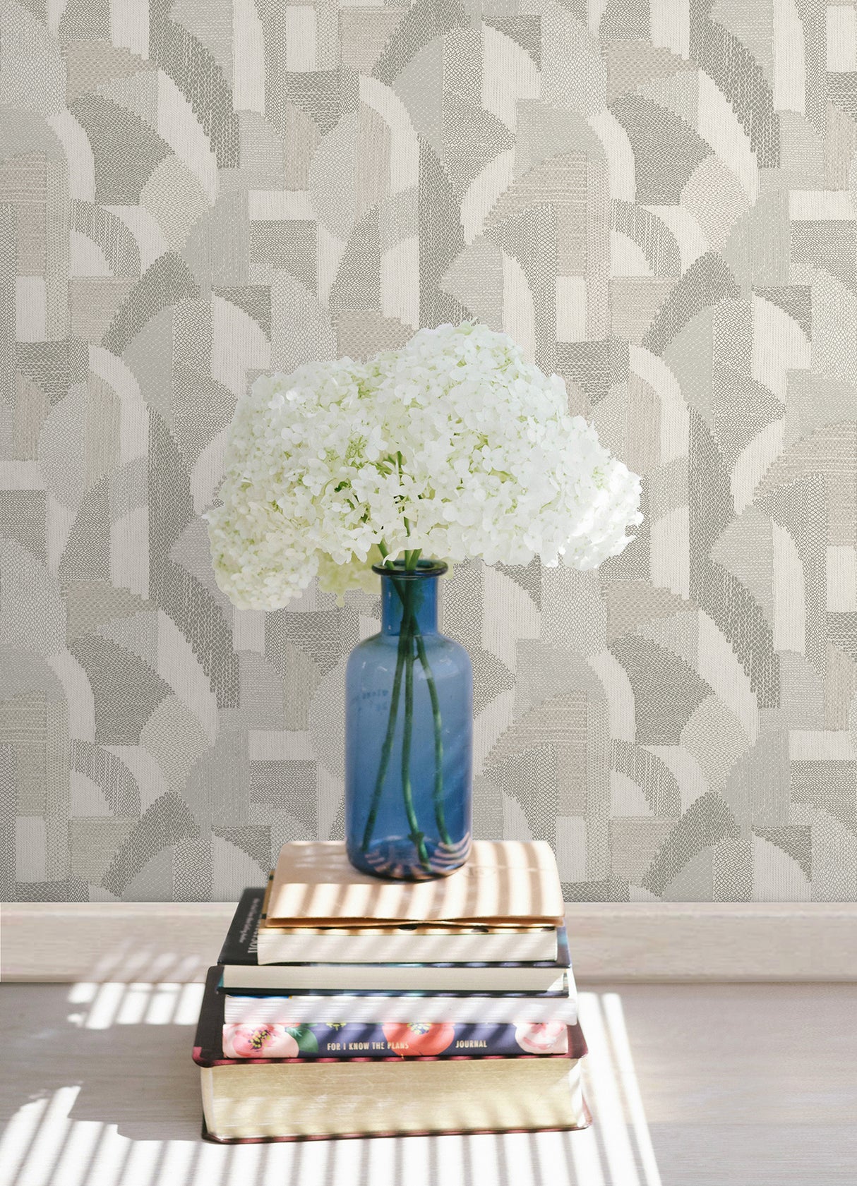 Macario Taupe by NuWallpaper Soft Modern Neutral Woven Geometric Peel and Stick Wallpaper Fully Removable Vinyl 20.5 In x 18 Ft Roll - NUS6370