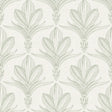 Larkyn Green Peel and Stick Wallpaper by NuWallpaper NUS6375 - Modern Botanical Fleur de Lis Pattern in Soft Green