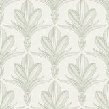 Larkyn Green Peel and Stick Wallpaper by NuWallpaper NUS6375 - Modern Botanical Fleur de Lis Pattern in Soft Green