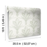 Larkyn Green by NuWallpaper Modern Botanical Fleur de Lis Peel and Stick Fully Removable Wallpaper from WallPops Collection NUS6375