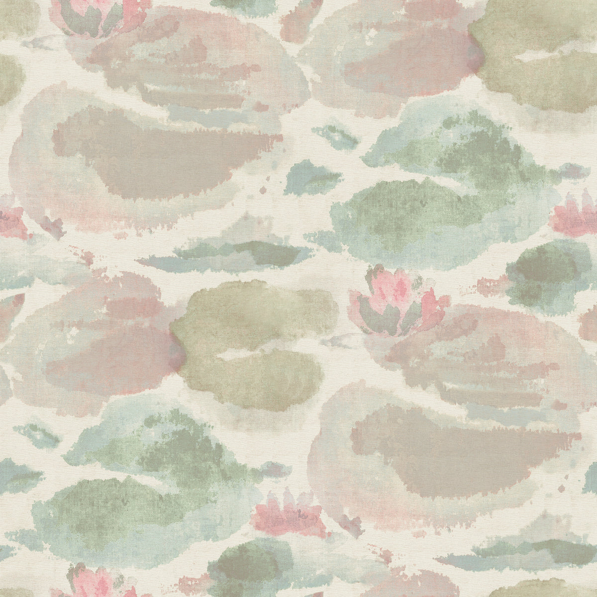 Water Lily Blush and Teal Peel and Stick Wallpaper by NuWallpaper - NUS6418
