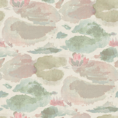 Water Lily Blush and Teal Peel and Stick Wallpaper by NuWallpaper - NUS6418