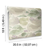 Water Lily Lavender & Green by NuWallpaper Serene Botanical Peel and Stick Vinyl Wallpaper Floral Nature Inspired Transitional Design - NUS6420