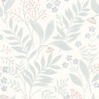 Amanda Blue Green Peel and Stick Botanical Leaf Wallpaper by NuWallpaper - NUS6423