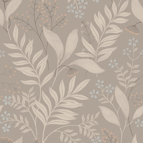 Amanda Taupe Botanical Peel and Stick Wallpaper by NuWallpaper - NUS6424