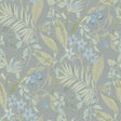 Jesinda Green Botanical Floral Peel and Stick Wallpaper with Muted Green and Blue Leaves by NuWallpaper NUS6426
