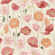 Adelia Pastel Peel and Stick Wallpaper by NuWallpaper - NUS6428 Watercolor Poppy Floral in Pink and Orange