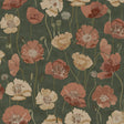 Adelia Moss Peel and Stick Wallpaper by NuWallpaper NUS6430 Painterly Watercolor Poppy Botanical Floral Green