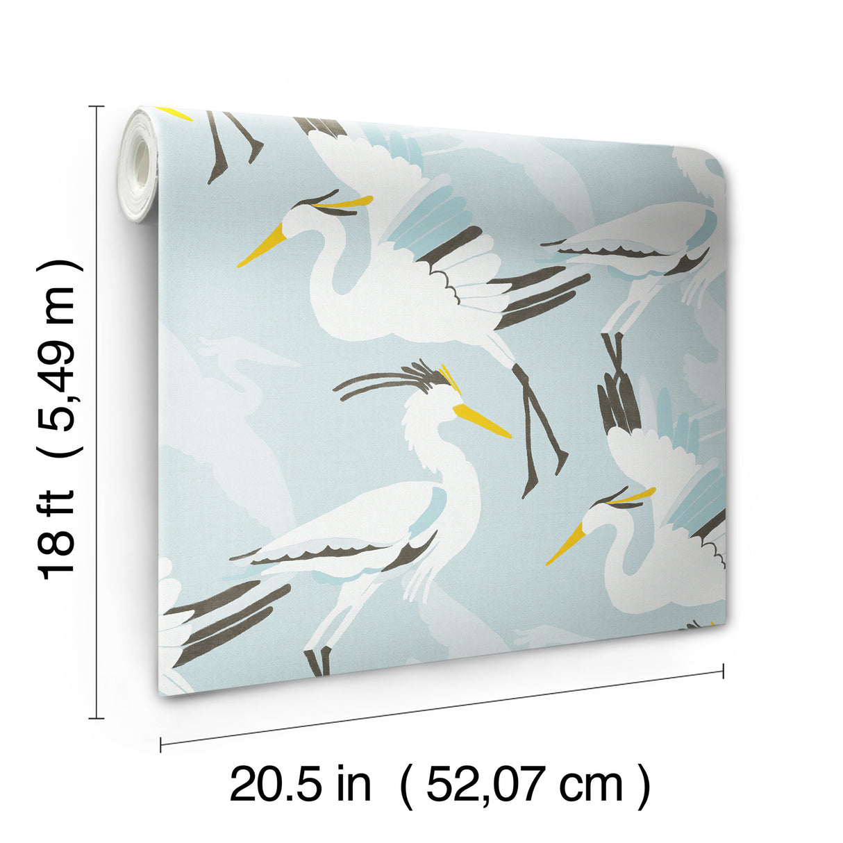 Coastal Wings Blue by NuWallpaper Nautical Egret Crane Bird Peel and Stick Wallpaper 20.5 in x 18 ft Fully Removable Single Roll NUS6501