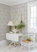 Coastal Wings Taupe by NuWallpaper Crane Bird Nautical Peel and Stick Wallpaper 20.5 in x 18 ft Fully Removable Vinyl NUS6502
