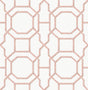 Sanya Coral Peel and Stick Wallpaper by NuWallpaper - Blush Pink Bamboo Trellis Geometric Pattern - NUS6503