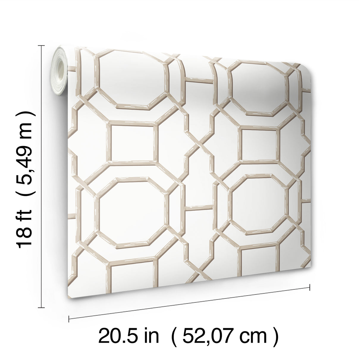 Sanya Sand by NuWallpaper Bamboo Trellis Geometric Peel and Stick Wallpaper Nautical Style Fully Removable Vinyl - NUS6504