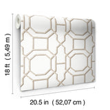 Sanya Sand by NuWallpaper Bamboo Trellis Geometric Peel and Stick Wallpaper Nautical Style Fully Removable Vinyl - NUS6504