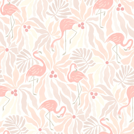 Flamingo Fun Pink and Taupe Peel and Stick Wallpaper by WallPops NUS6623