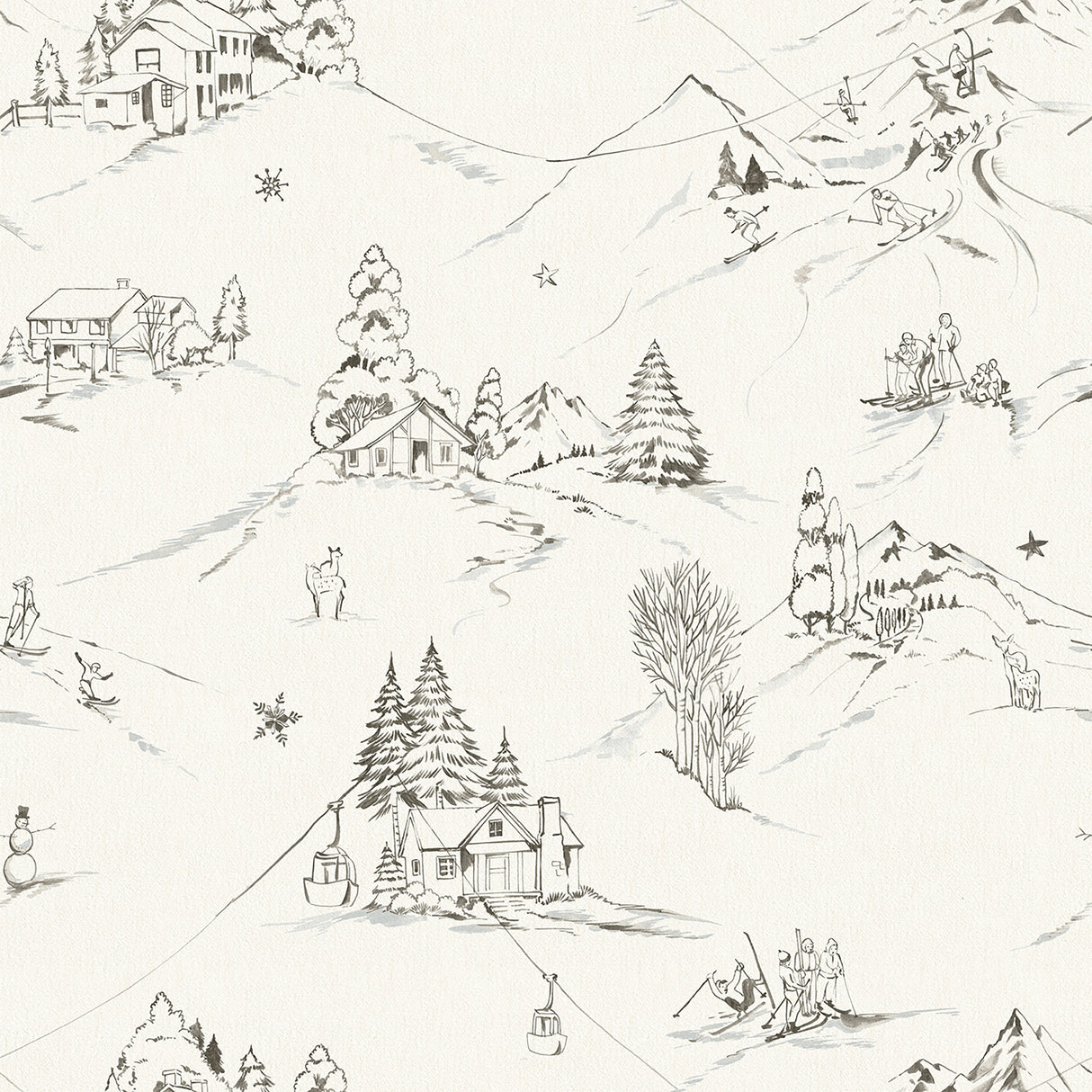 Mountain Side Charcoal Peel and Stick Wallpaper by WallPops - NUS6628
