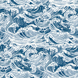 Crashing Waves Navy Peel and Stick Wallpaper by WallPops NUS6629