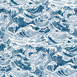 Crashing Waves Navy Peel and Stick Wallpaper by WallPops NUS6629