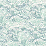 Crashing Waves Turquoise Peel and Stick Wallpaper by WallPops NUS6630